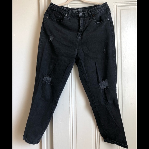 High waisted distressed black jeans - Picture 1 of 3